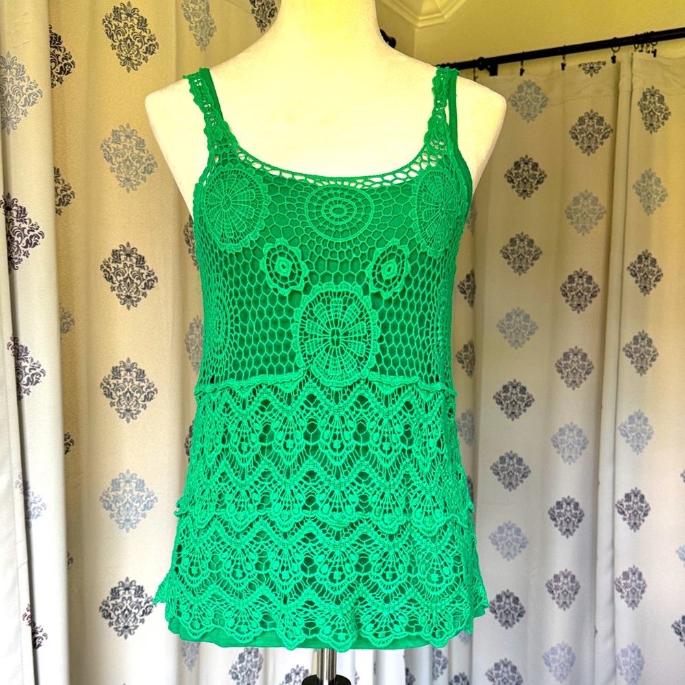 INC International Concepts Emerald Crochet Tank Top